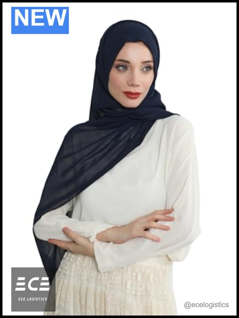 Instant Chiffon Shawl Headscarf with Cotton Bonnet Turban Cap One Size